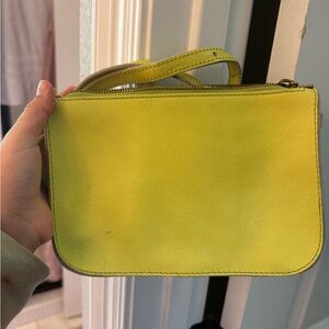 Madewell Neon Yellow Leather Wristlet